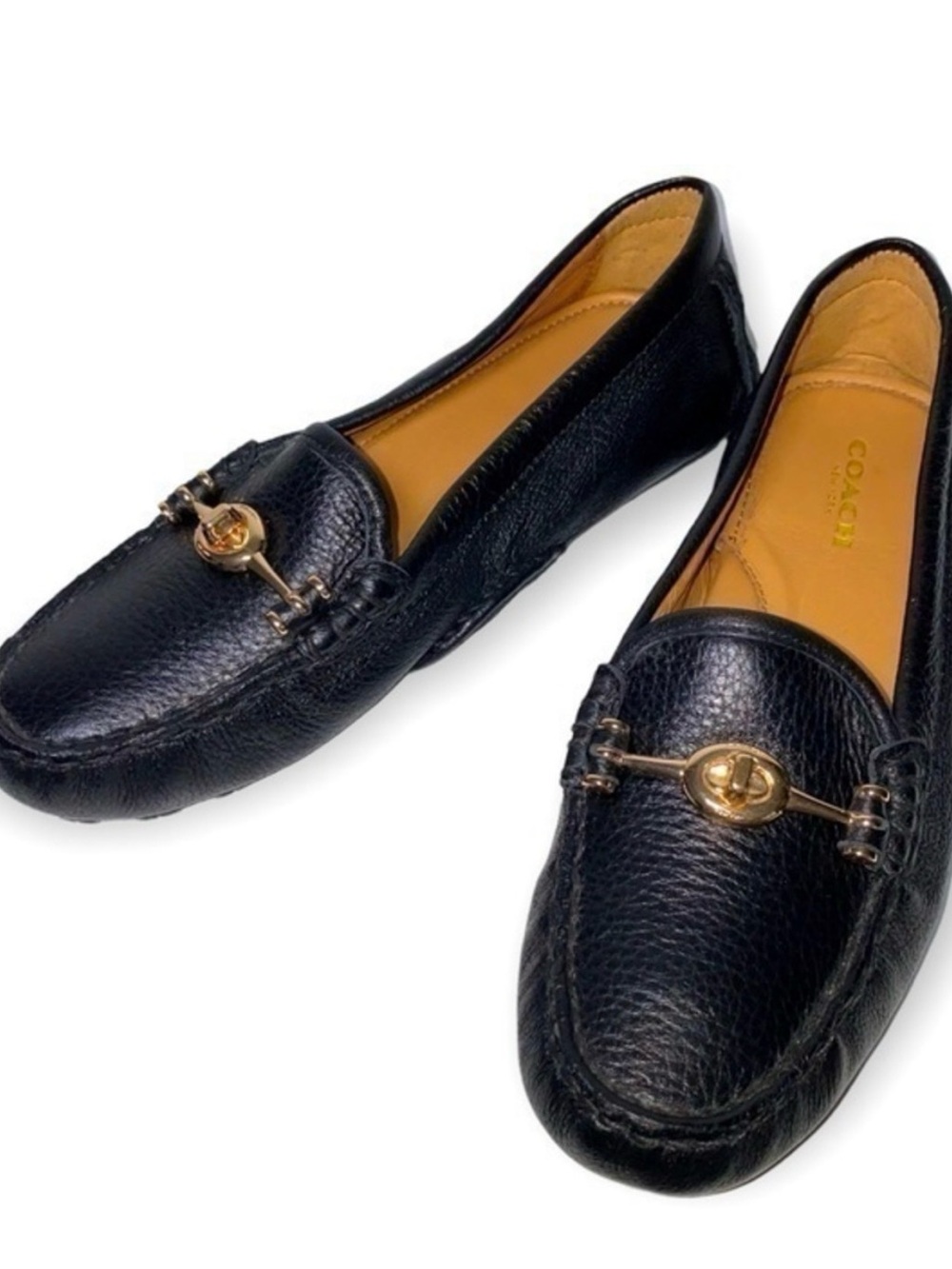 Coach Women’s Size 6 Black Leather Arlene Driving Moccasins Slip On Loafers